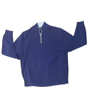 Eddie Bauer Men's Navy Blue 1/4 Zip Sweater Size XL 100% Cotton EUC